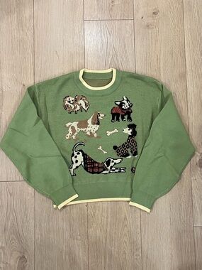 Knit Round Neck Puppy Sweater